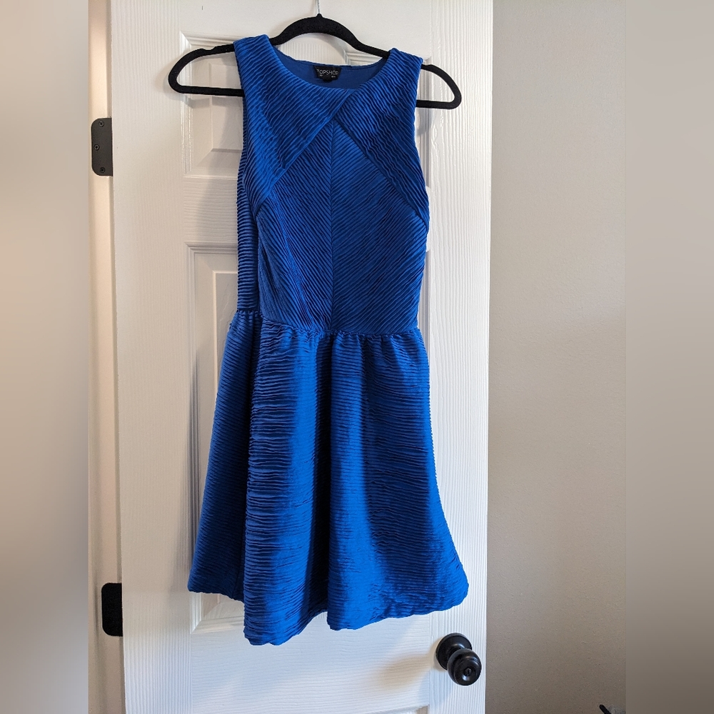 Topshop Size 8 Blue Dress